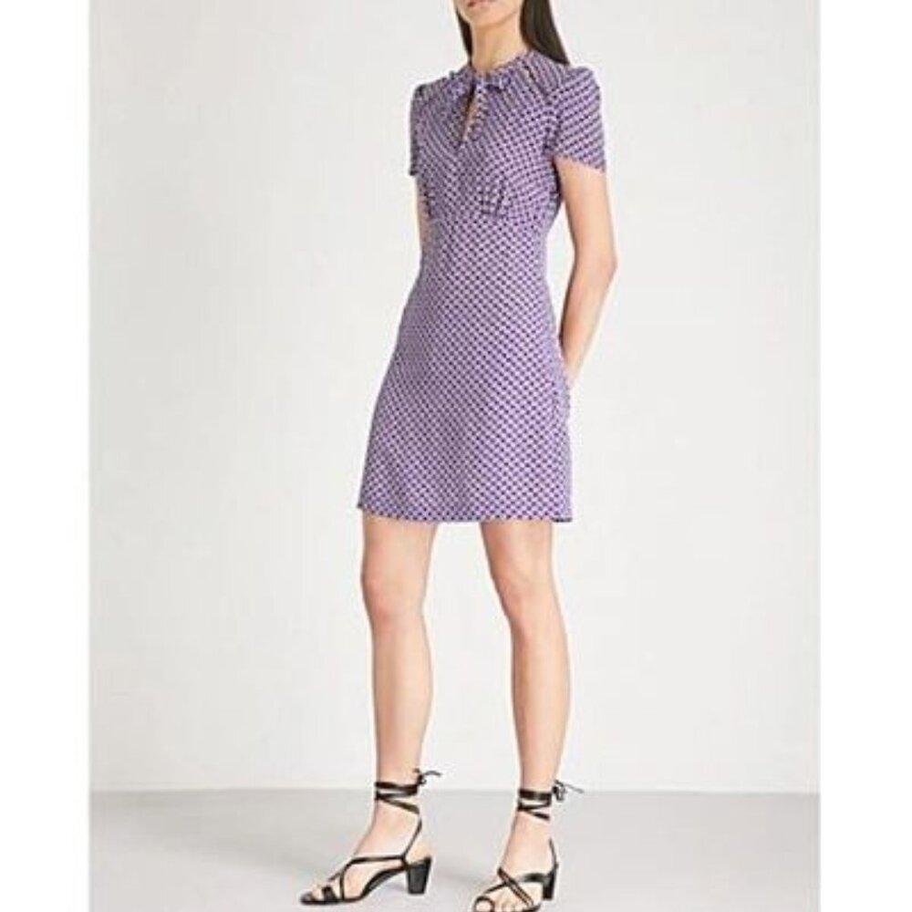 Maje Ramba Floral Print Cutout Silk Mini Dress - Picture 3 of 8
